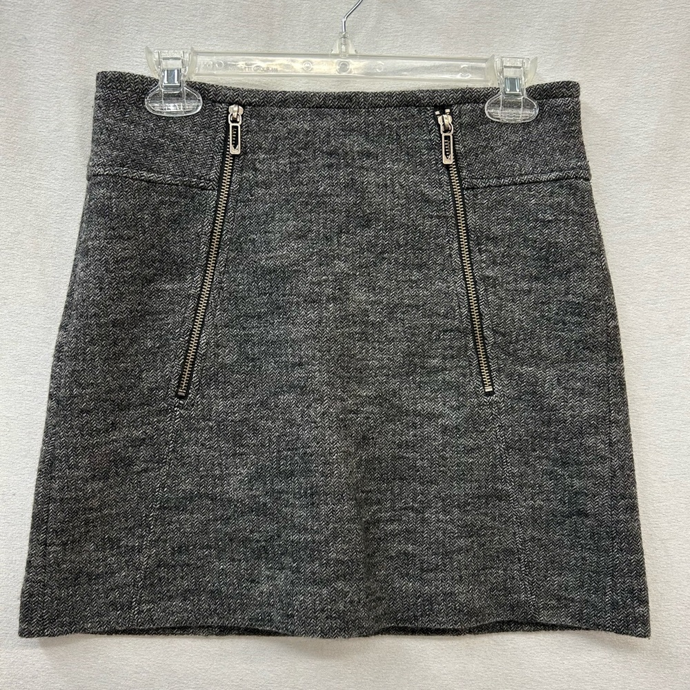 Vince. Herringbone Mini A Line Skirt